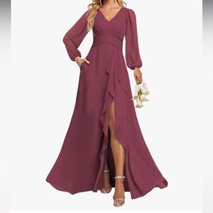 Long sleeve formal gown mulberry size 6